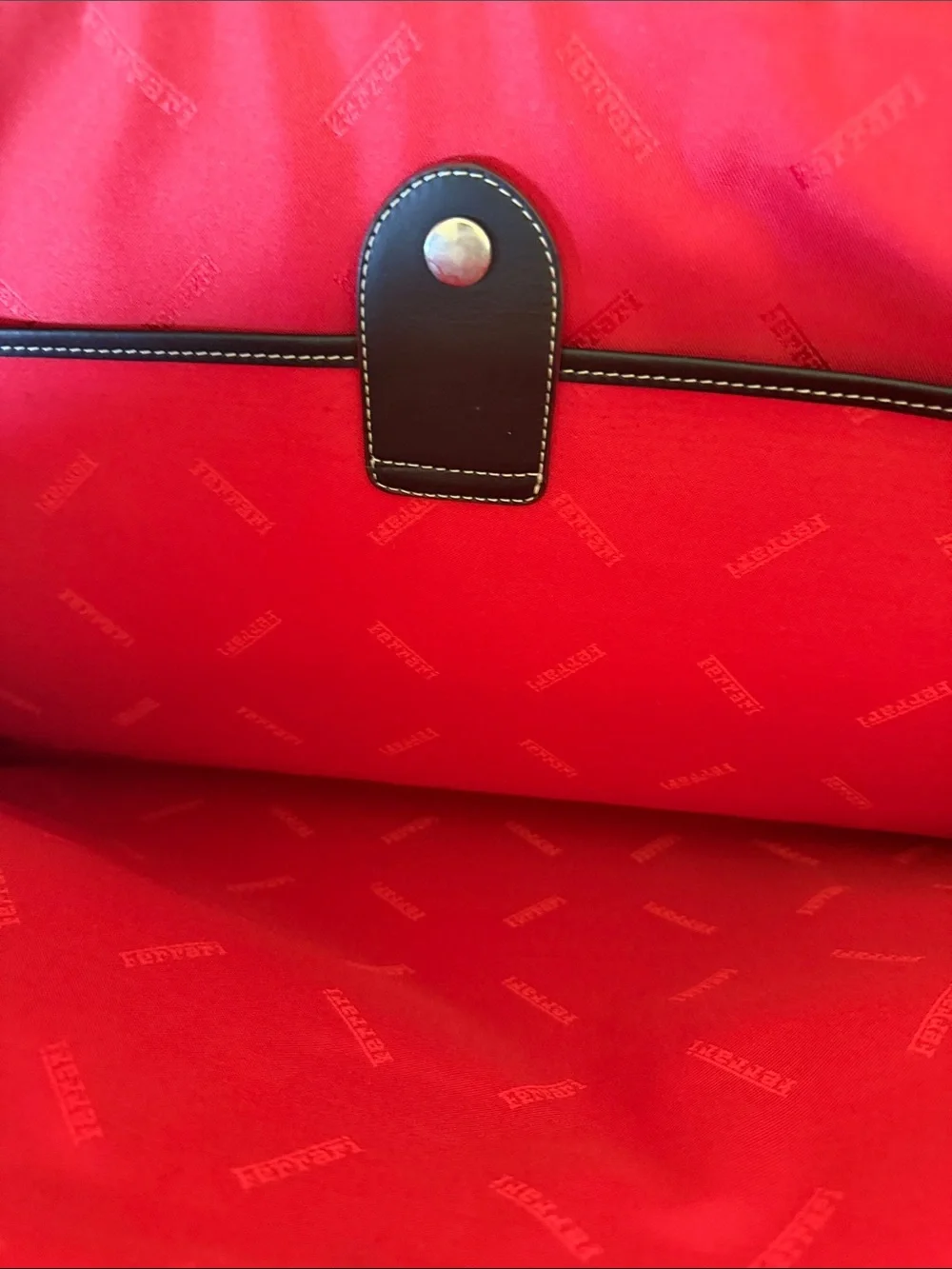 Ferrari Black Duffel with Red Trim and Yellow Emblem